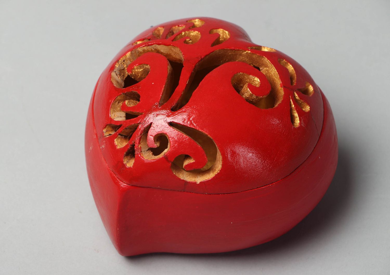 Joyero de cerámica con forma de corazón Pasión foto 1