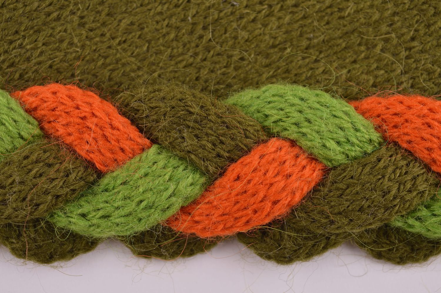 Вязаная шаль ручной работы женская накидка большой зеленый шарф вязаная вещь фото 4