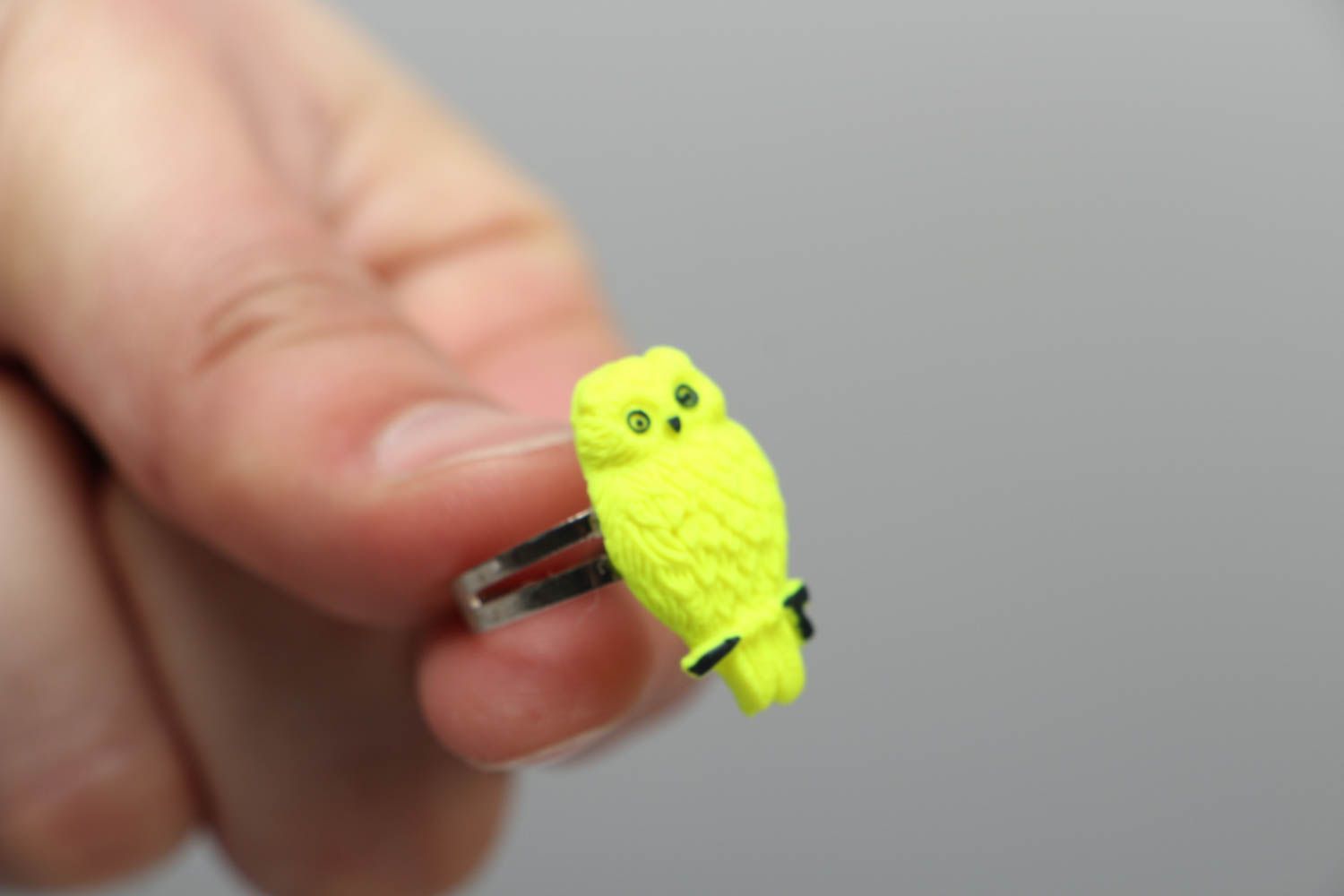 Polymer clay ring Owl photo 3