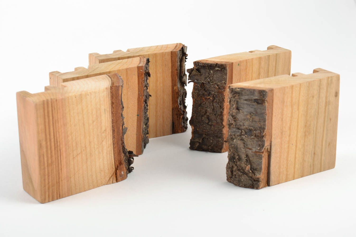 Supports pour téléphones en bois fait main accessoires écologiques 5 pièces photo 4