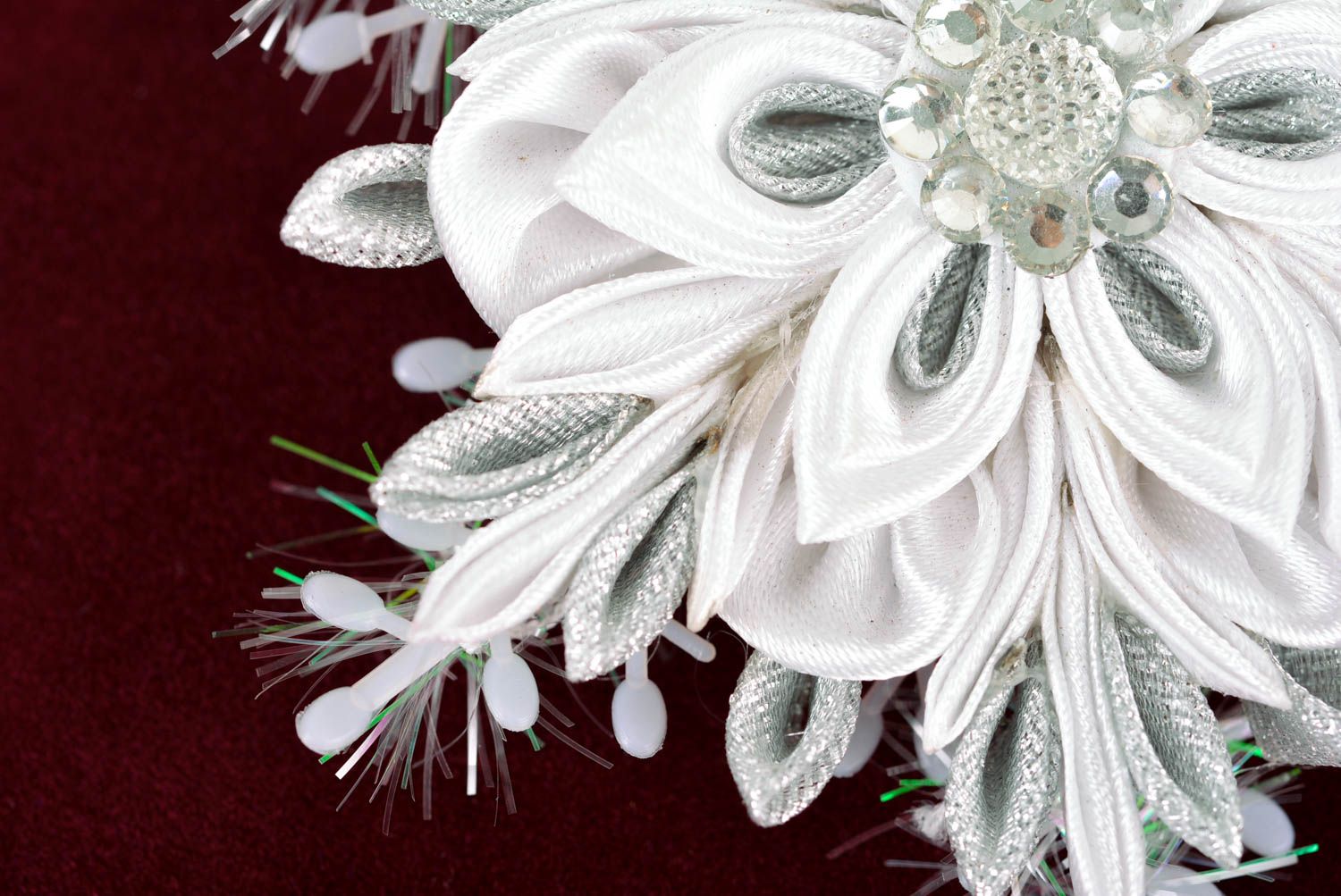 Handmade Blüte fürs Haar in Weiß Haarspange Blume Mode Schmuck für Mädchen foto 2