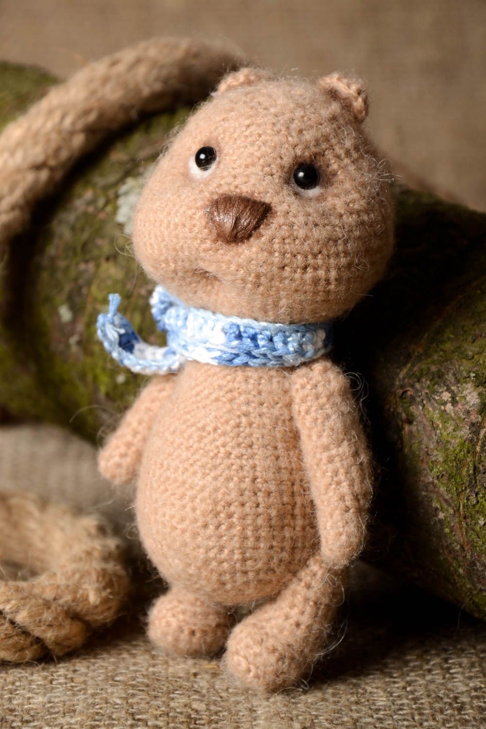 Häkel Kuscheltier handmade weiches Kuscheltier Bär gehäkelt Geschenk für Kinder foto 1