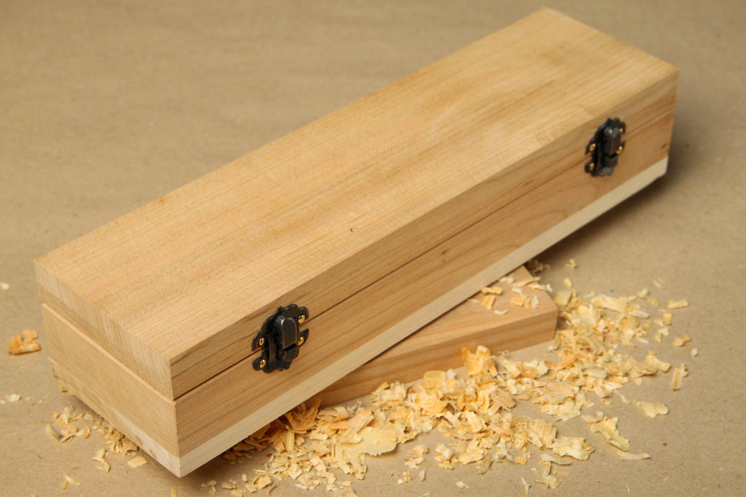 Handmade Holz Rohling klein Holz Schatulle lang Holzschatulle zum Bemalen  foto 1