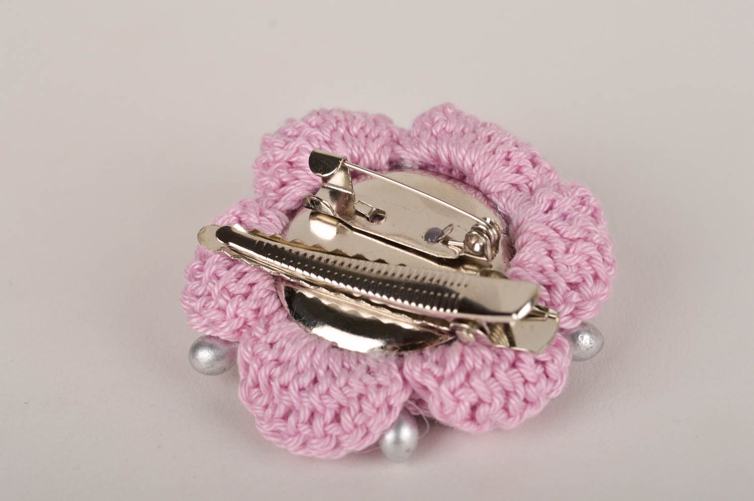 Unusual handmade flower brooch stylish hair clip accessories for girls photo 5