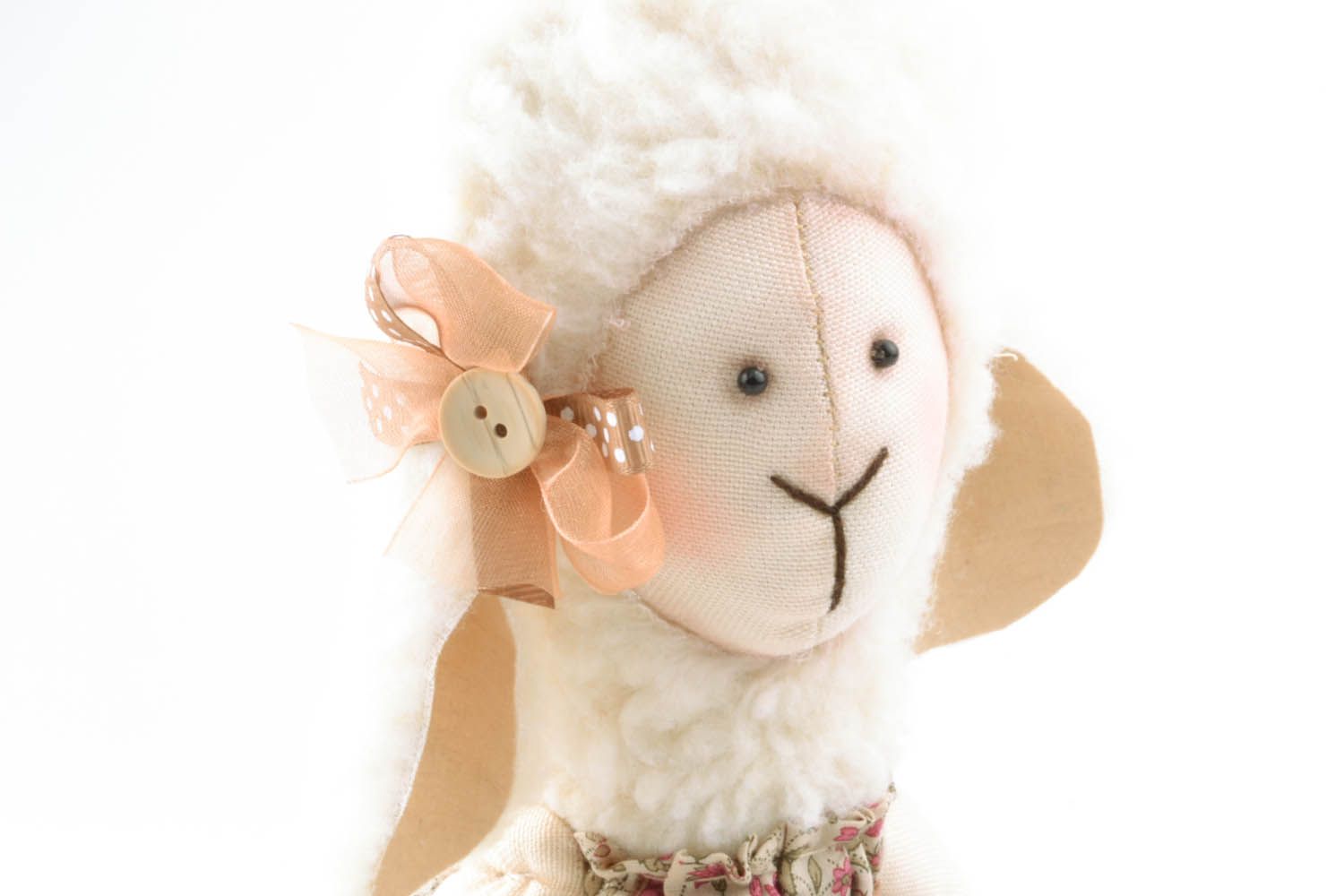 Homemade soft toy Lamb in Sundress photo 2