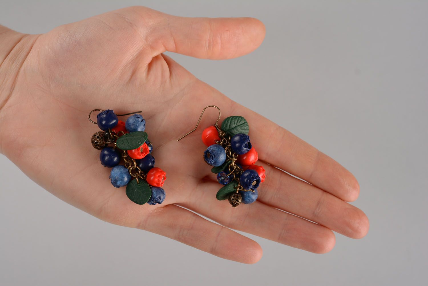 Long plastic earrings Wild Berries photo 5
