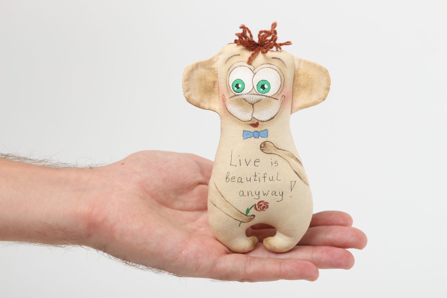 Handgemachtes weiches Spielzeug Geschenk für Kinder Öko Kinderspielzeug Affe foto 4