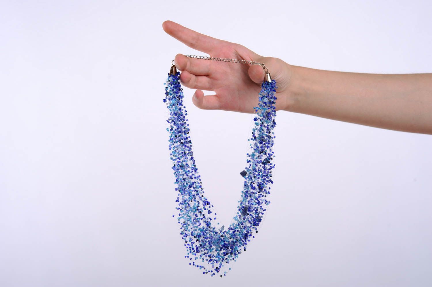 Necklace with lazurite Azure sea photo 5