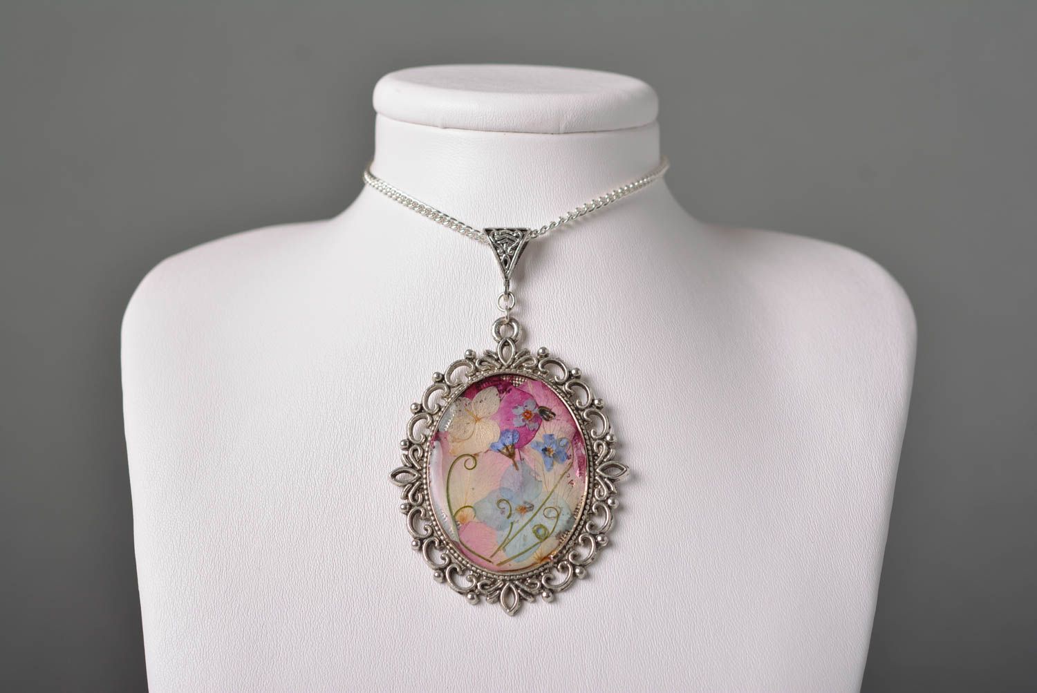 Handmade pendant stylish earrings bijouterie with epoxy resin designer accessory photo 4
