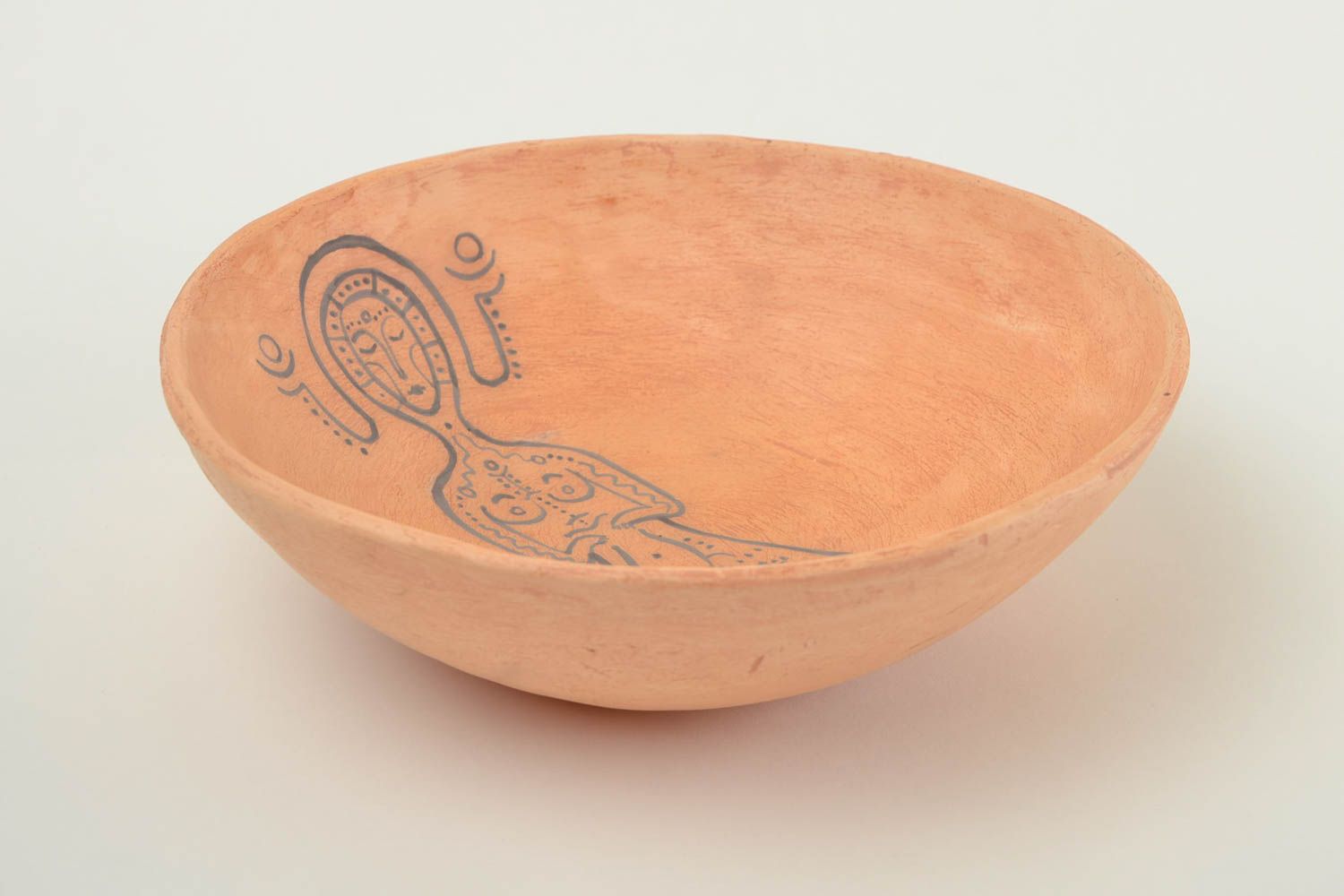 Керамическая тарелка ручной работы глиняная посуда расписная тарелка Дева фото 4