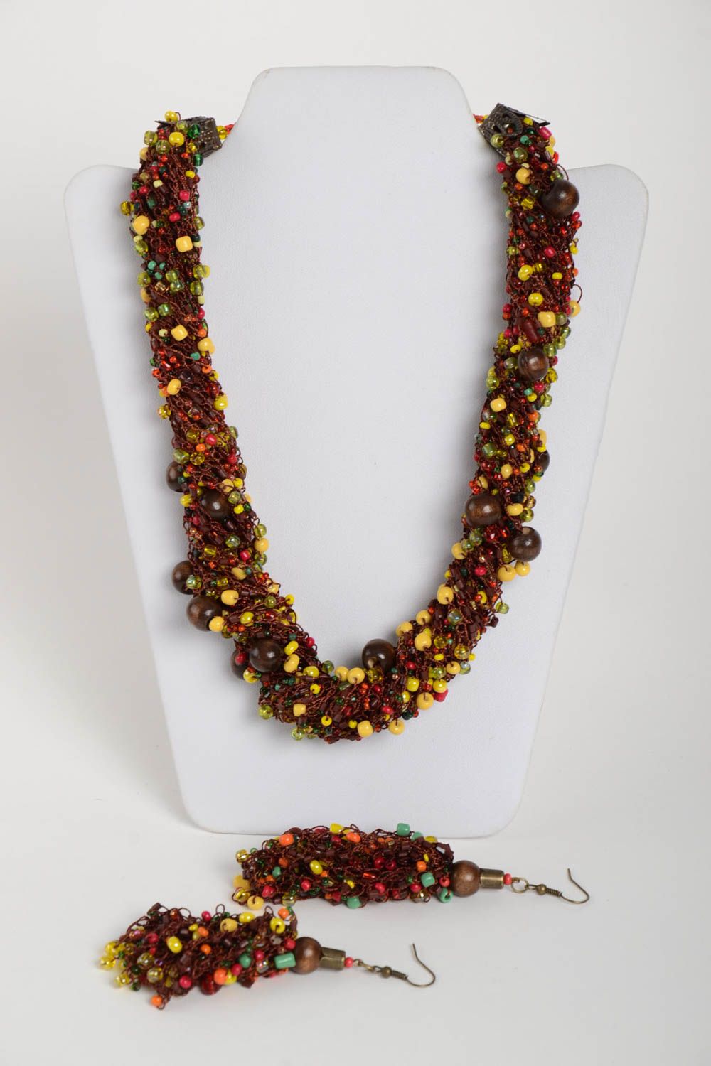 Handmade stylish jewelry elite designer earrings feminine unusual necklace  photo 3