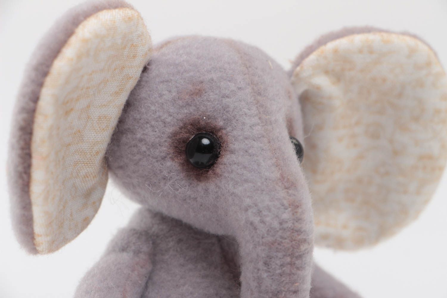 Muñeco de peluche hecho a mano elefante gris de forro polar original decorativo foto 3