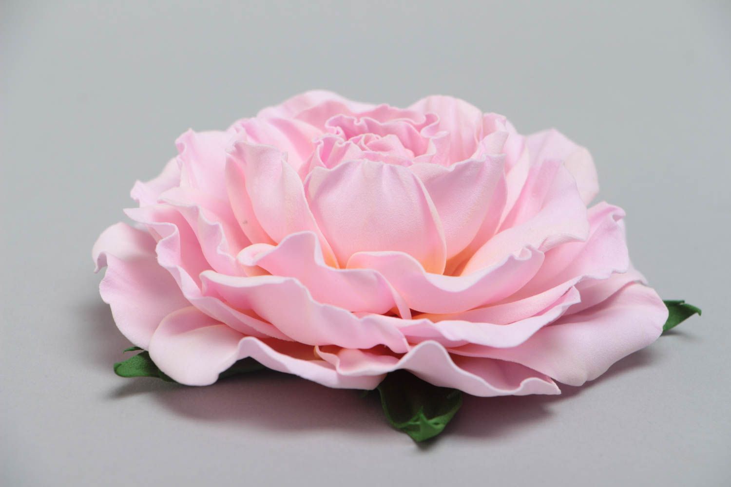 Große Blumen Brosche Rohling aus Foamiran Zarte Rose handmade foto 3
