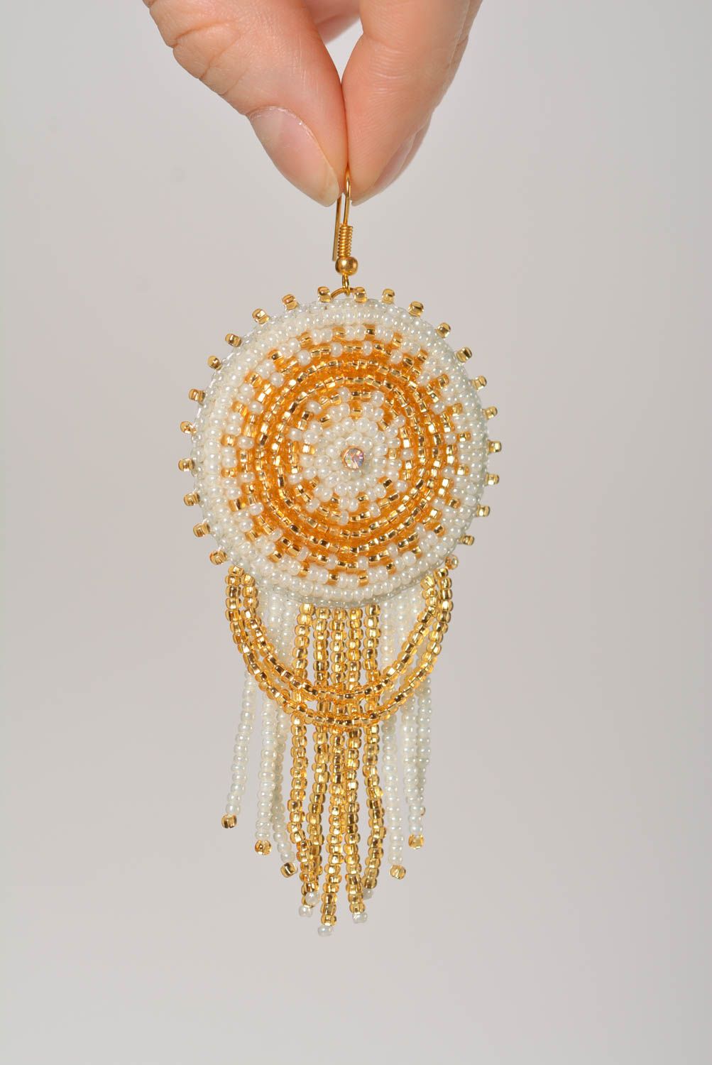 Handmade earrings designer earrings beaded earrings beads accessory unusual gift photo 4