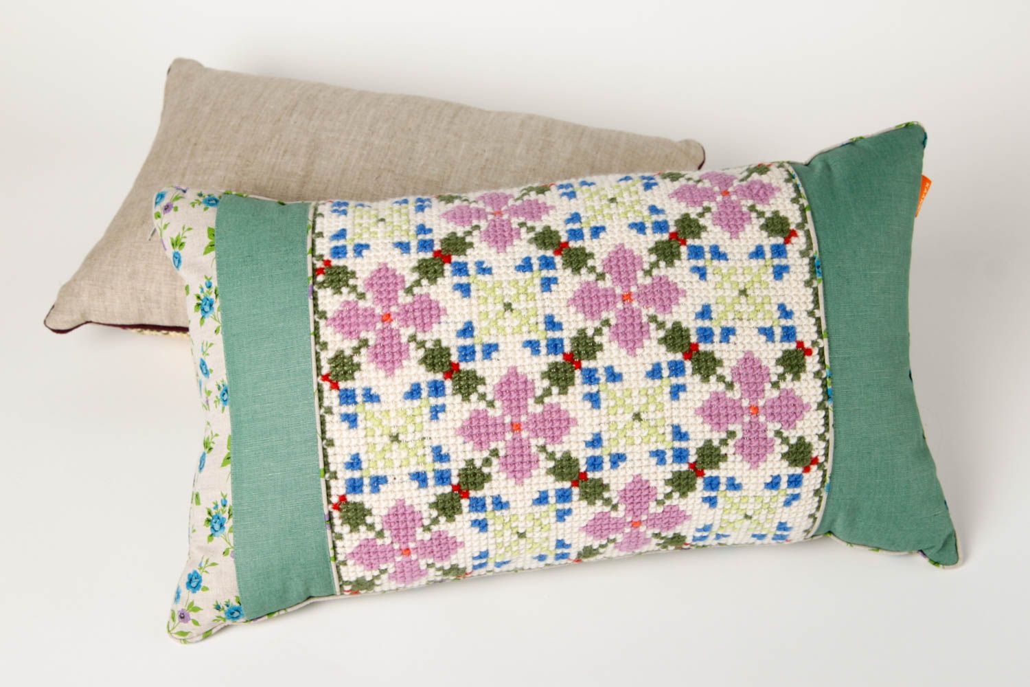 Диванная подушка ручной работы подушка на диван декоративная подушка яркая фото 1