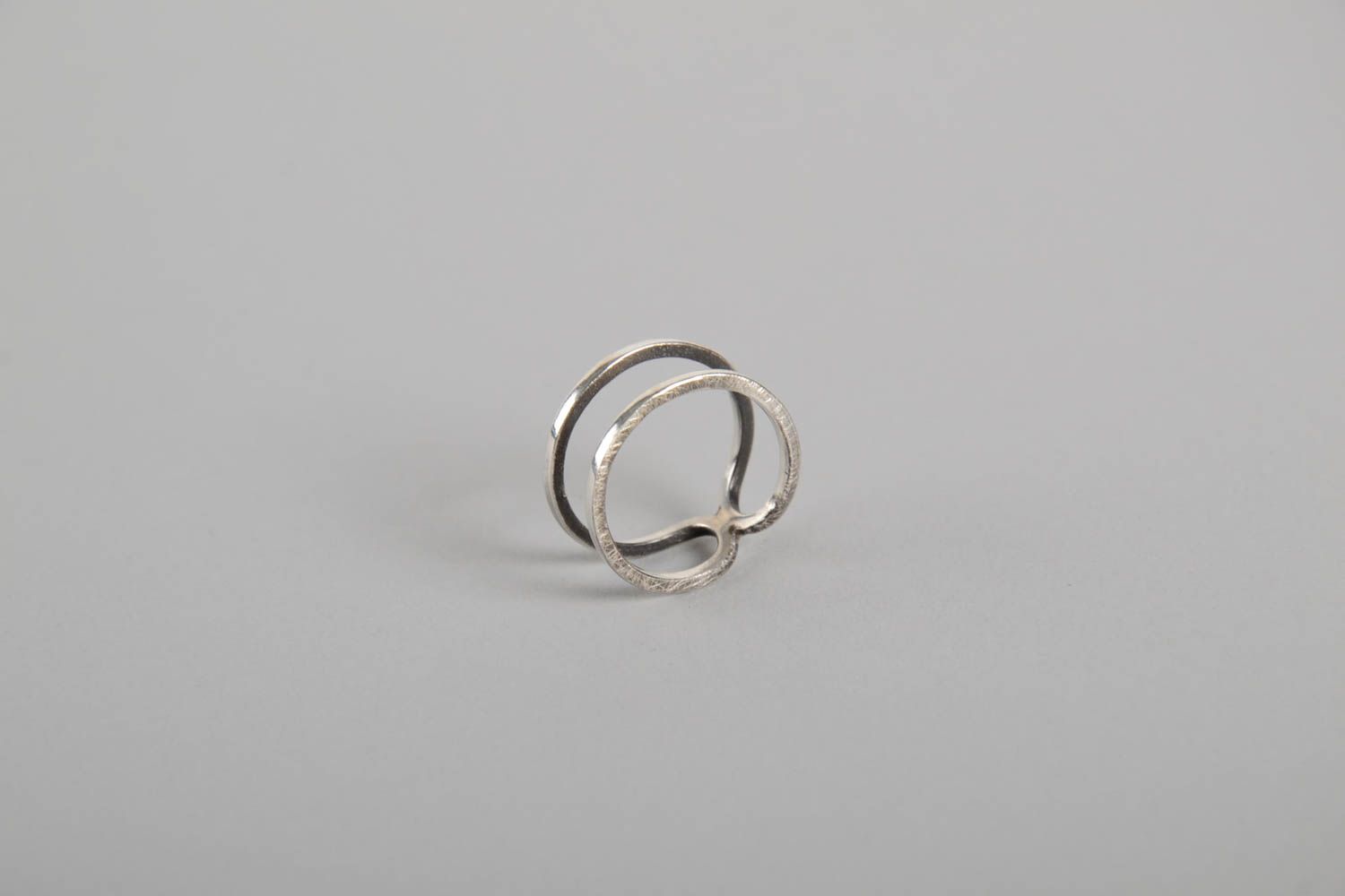 Женский перстень ручной работы серебряное кольцо двойное женское кольцо фото 4