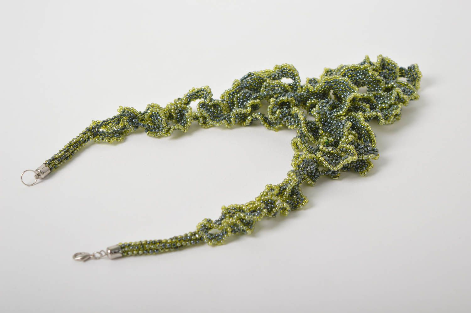 Massive Halskette für Frauen handmade Rocailles Kette schön Designer Schmuck foto 4