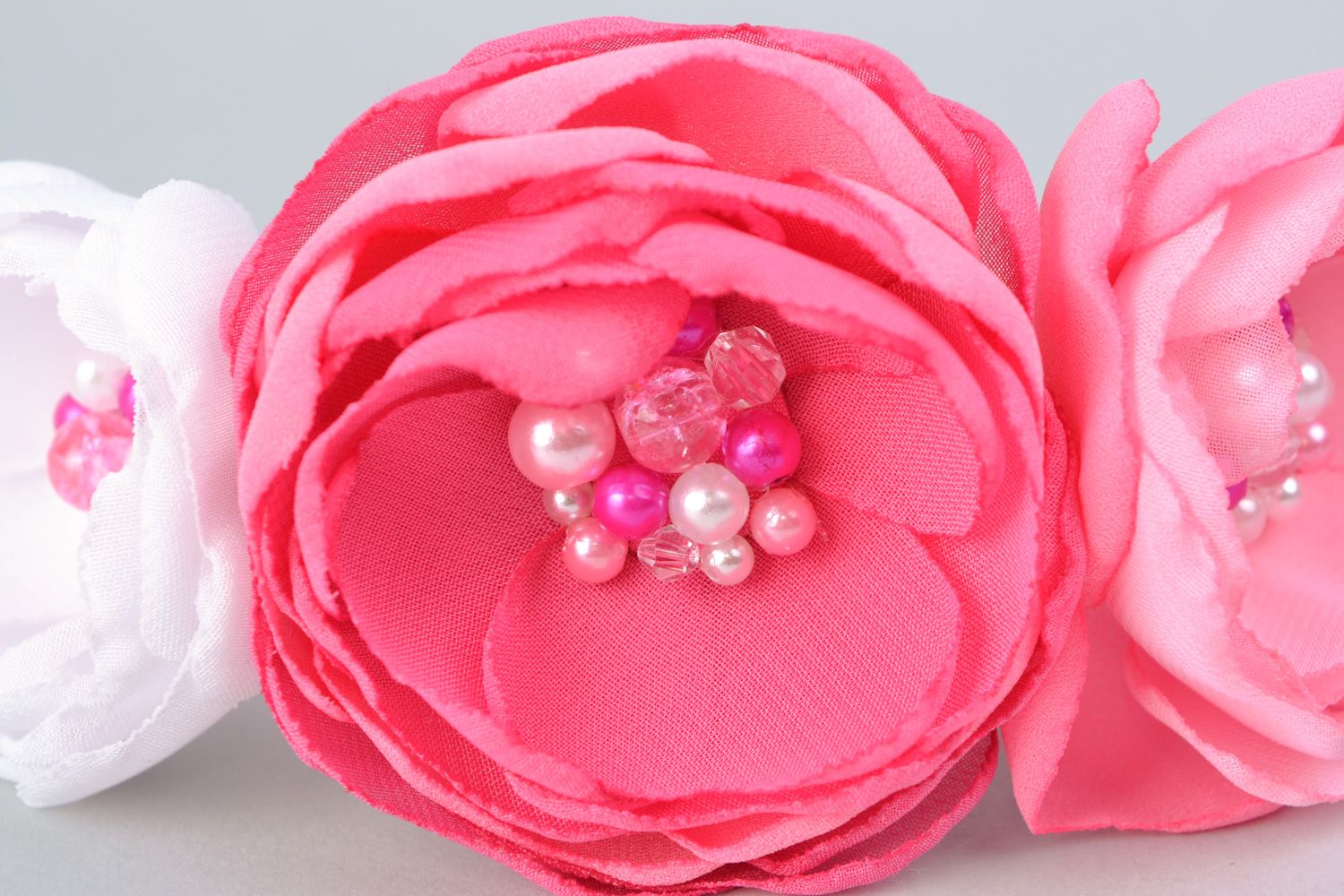 Handmade chiffon flower headband Roses photo 3