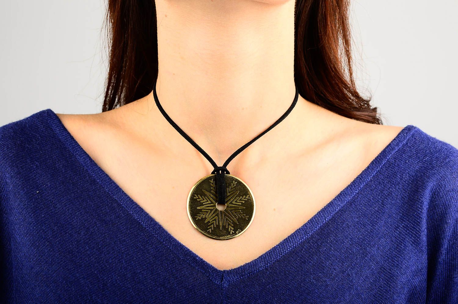 Handmade jewelry metal pendant brass accessory gift ideas designer jewelry photo 2