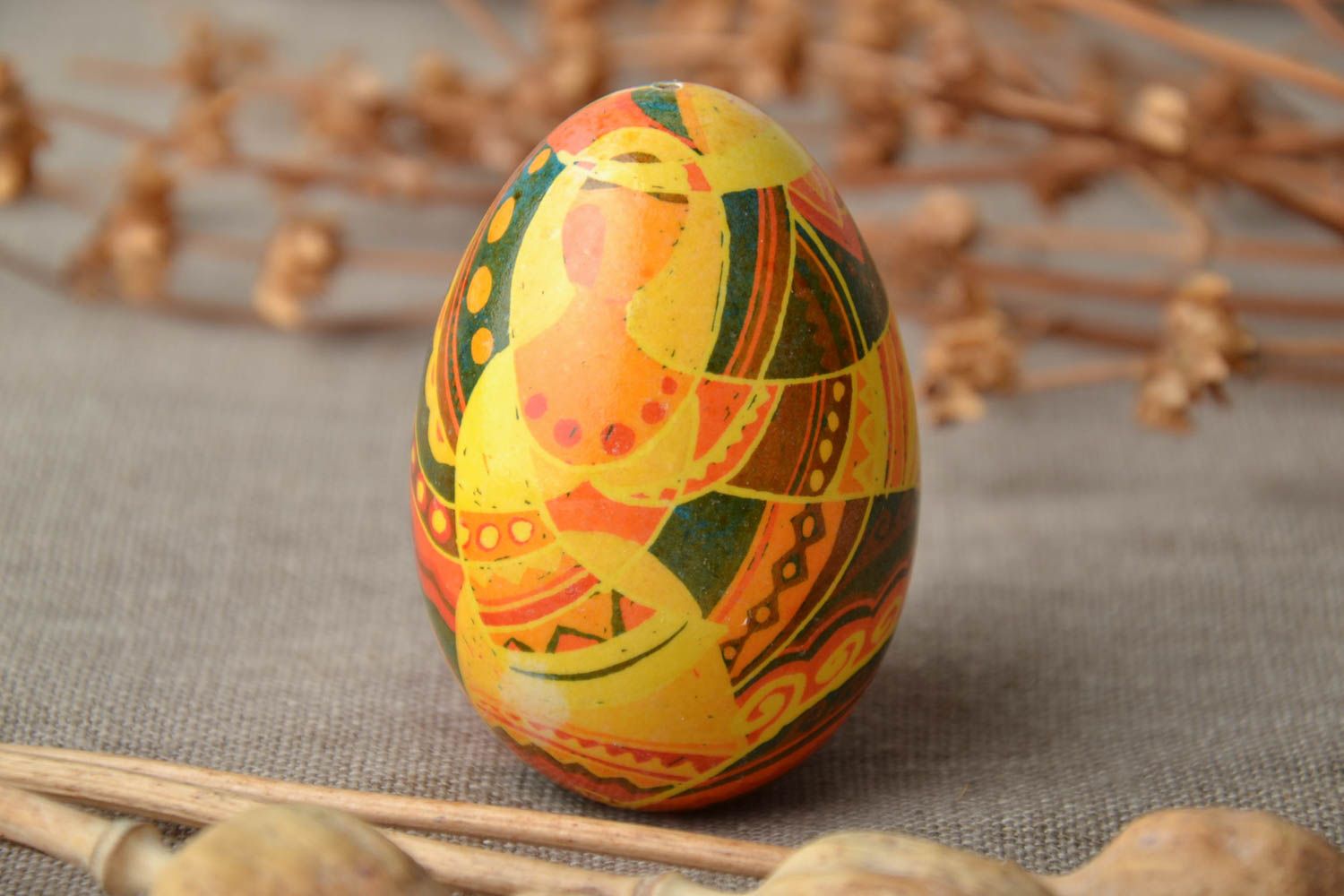 Handmade designer painted chicken egg photo 1