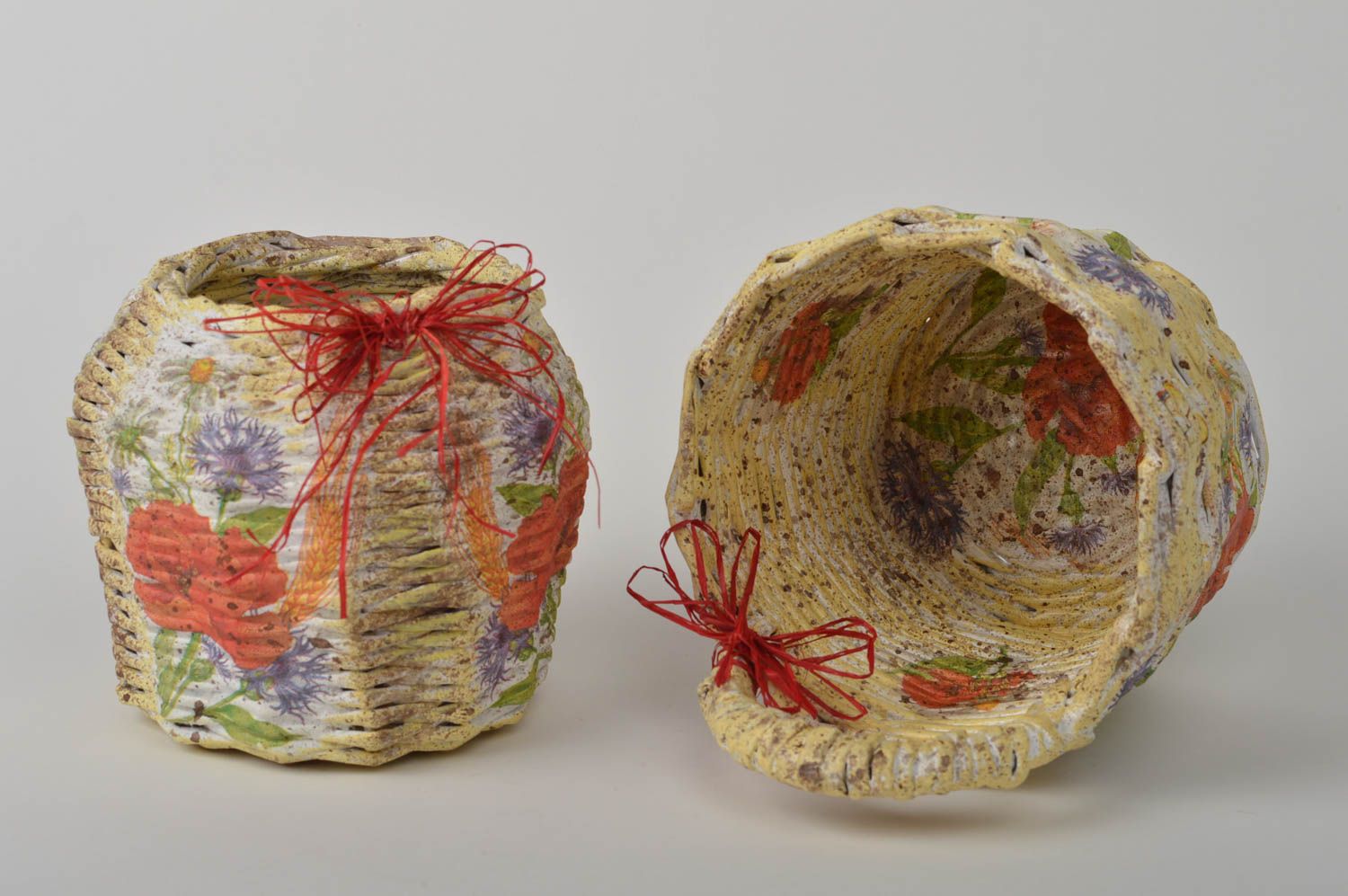 Плетеная корзина ручной работы красивая ваза для цветов подарочная корзина фото 5