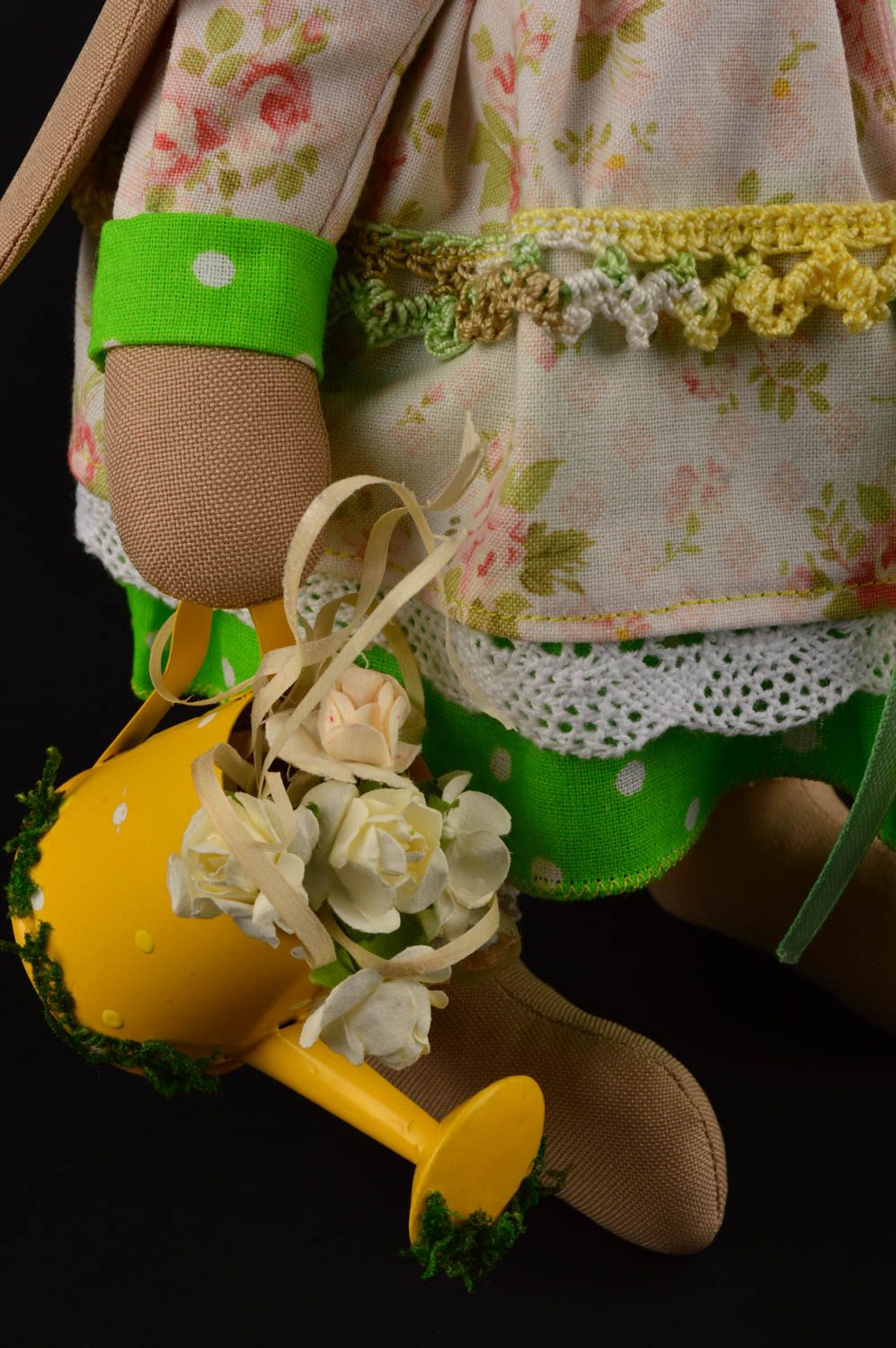 Juguete de tela hecho a mano muñeco de peluche decoración de interior Conejo foto 4