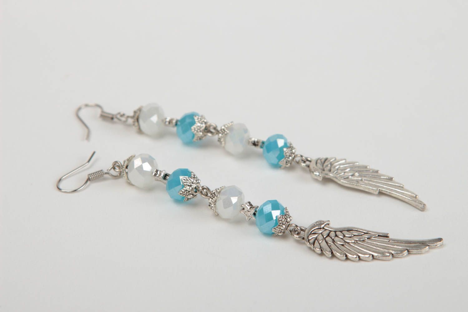 Beautiful handmade metal earrings crystal earrings fashion accessories photo 3