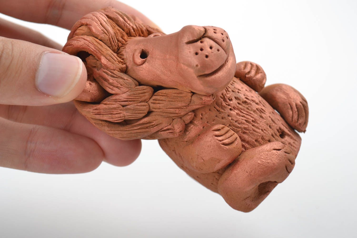 Figura decorativa hecha a mano animal en miniatura león souvenir original foto 2