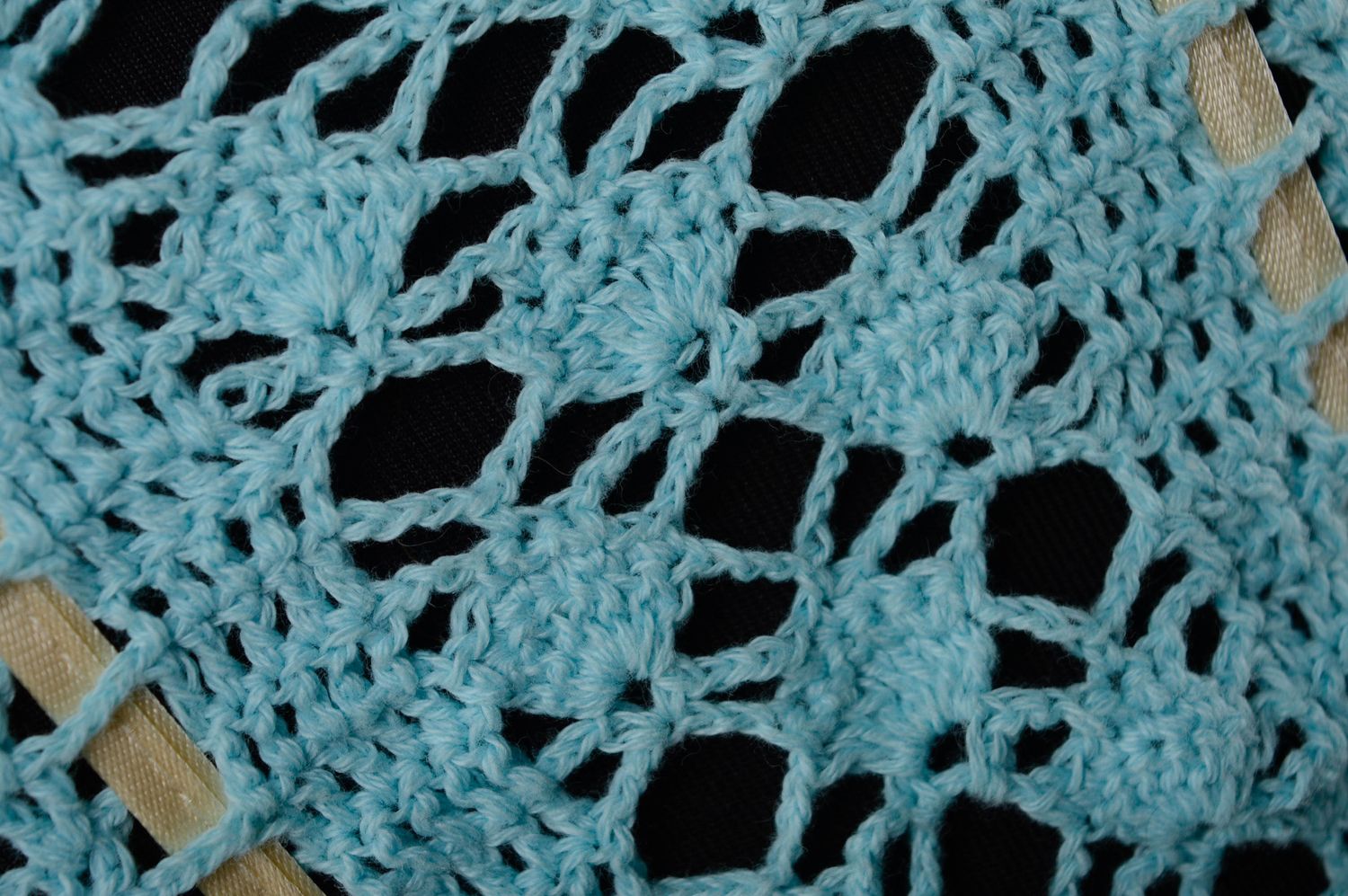 Long hand crochet dress of blue color photo 3