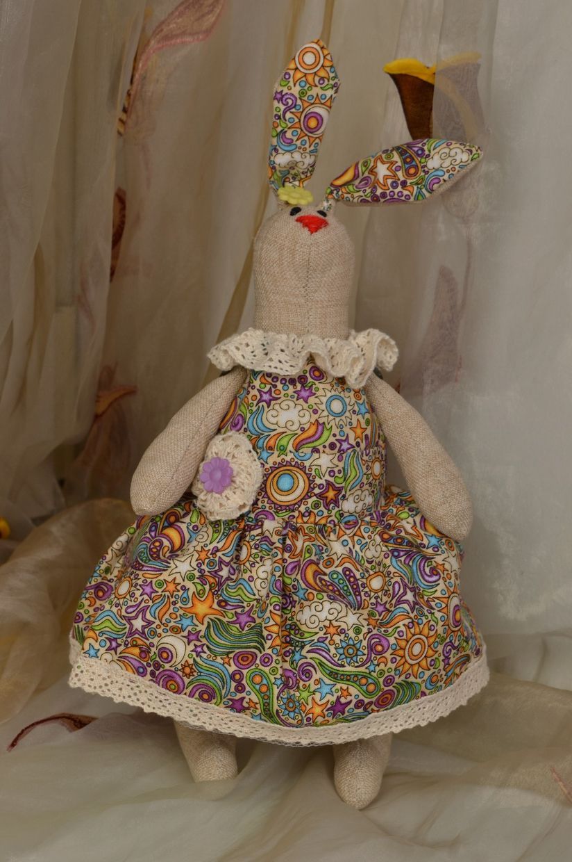 Textile toy Bunny with fat tummy photo 1