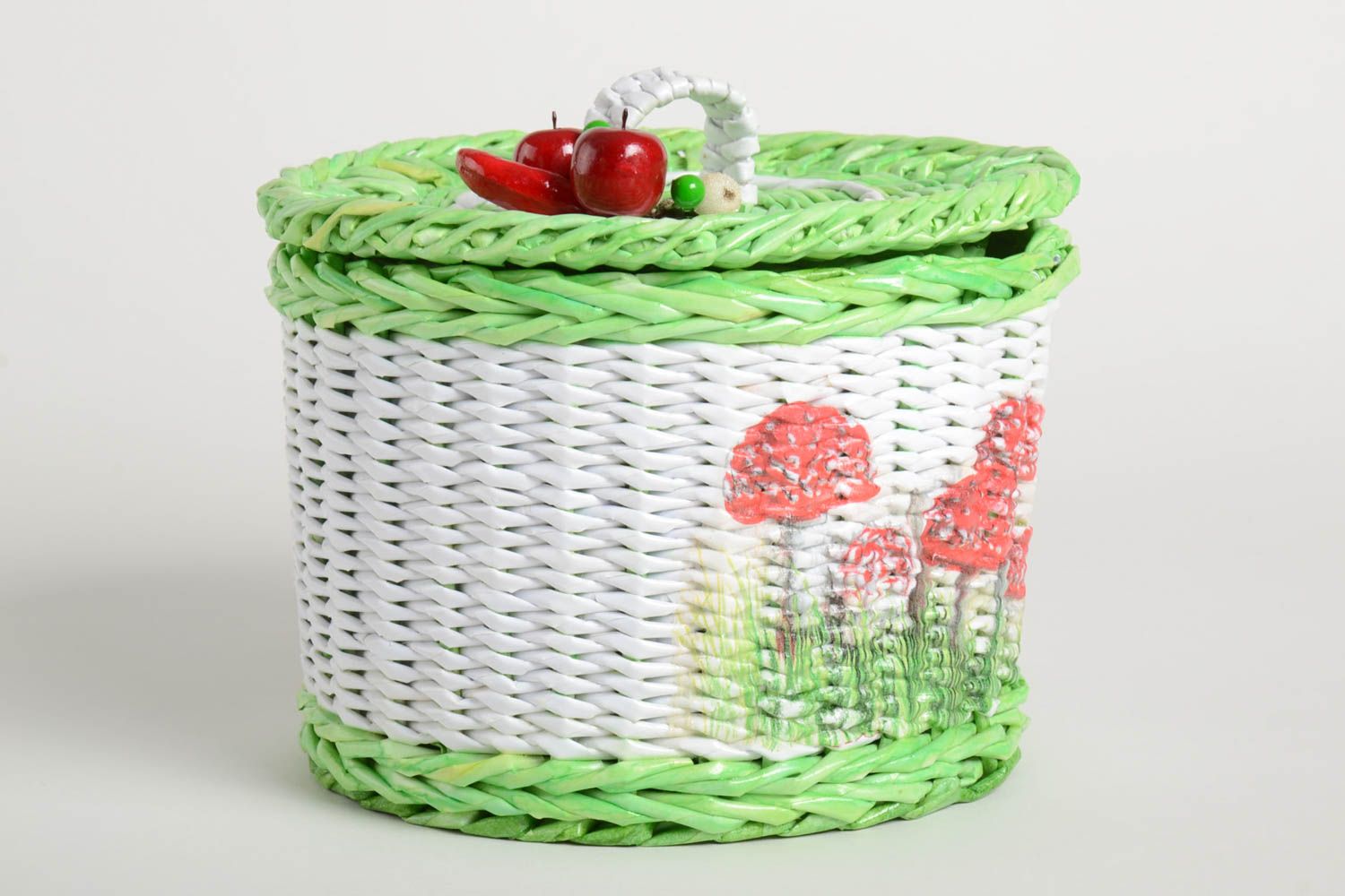 Stylish handmade woven paper basket newspaper box bedroom designs small gifts photo 5