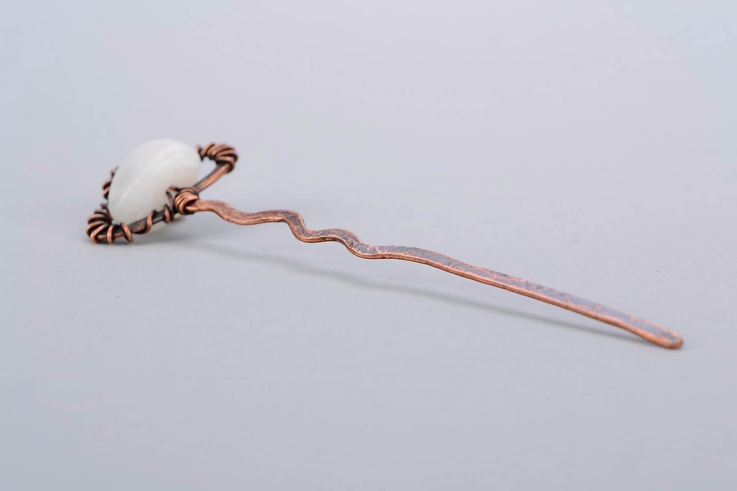 Hairpin with white agate photo 5