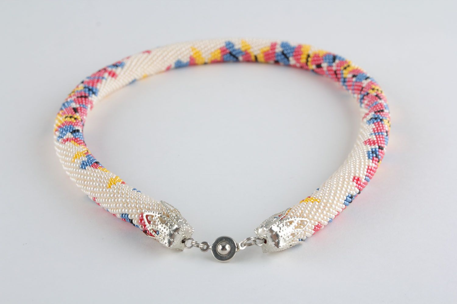 Elegant beaded cord necklace photo 1