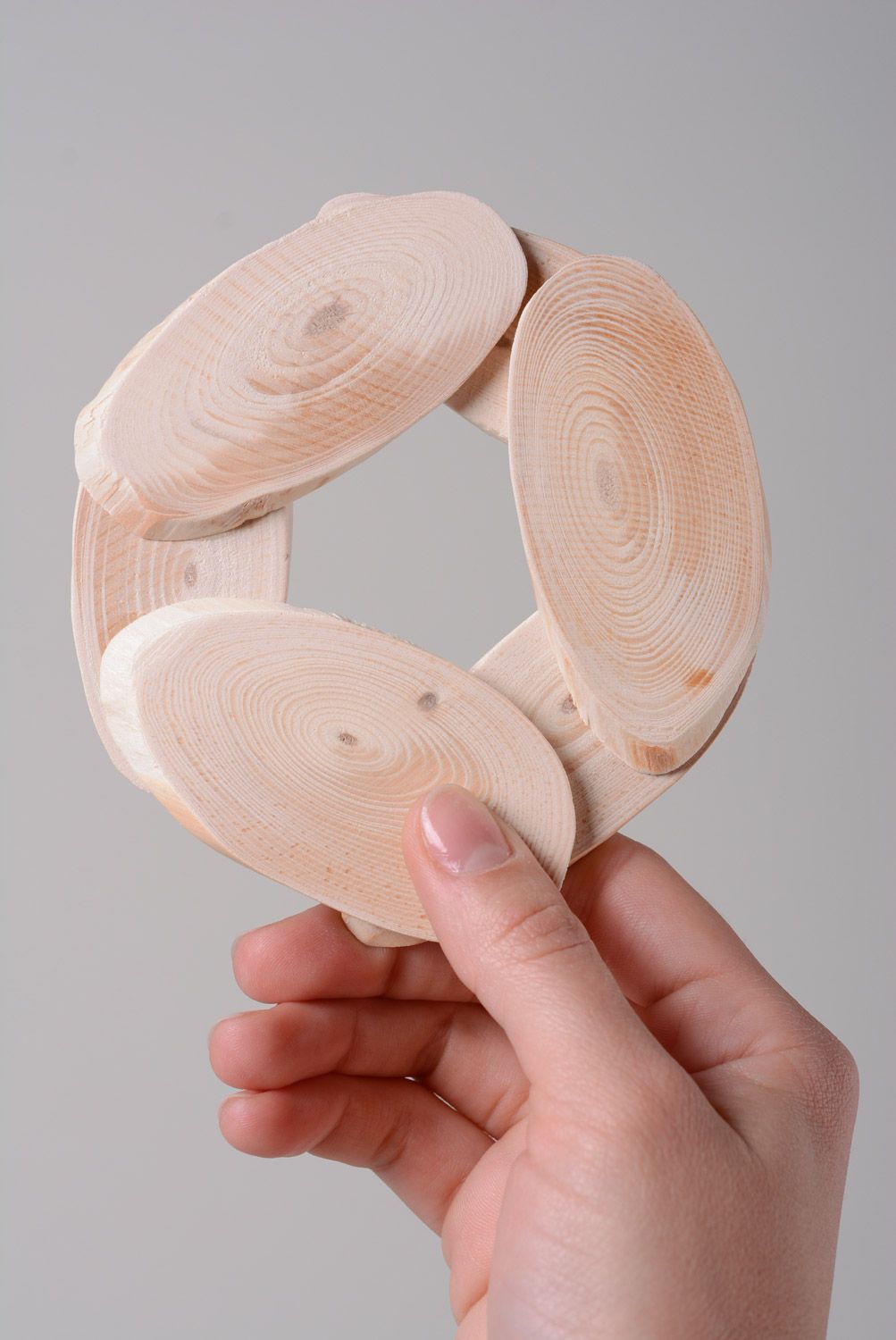 Dessous de plat en bois faits main ronds design original pour cuisine 3 pièces photo 4