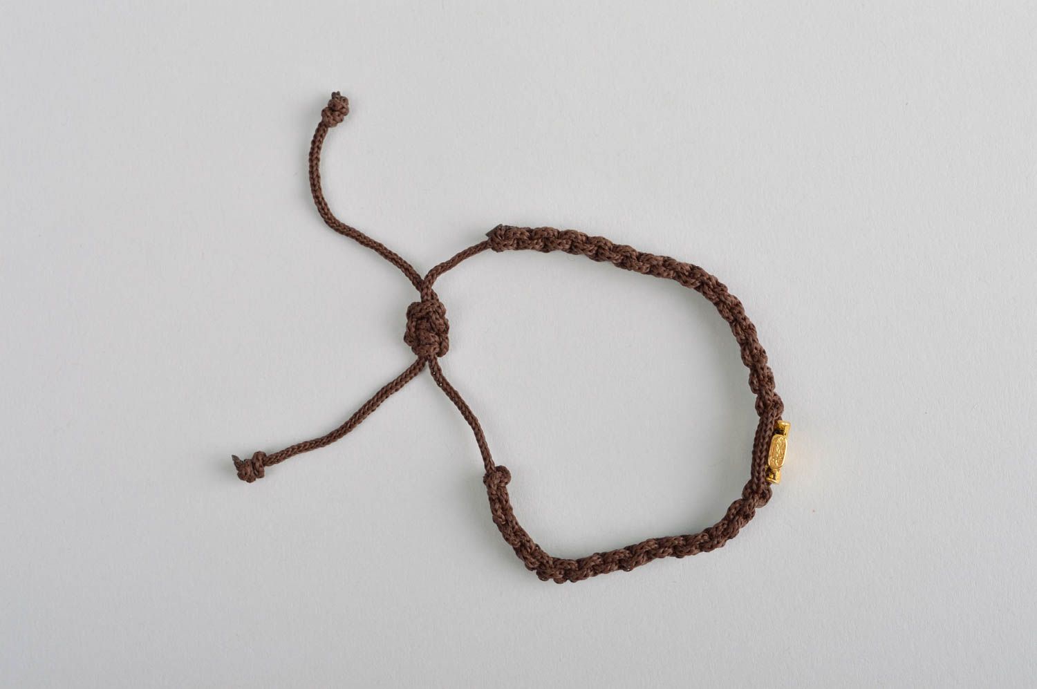 Браслет из ниток ручной работы плетеный браслет со вставкой модный браслет фото 4