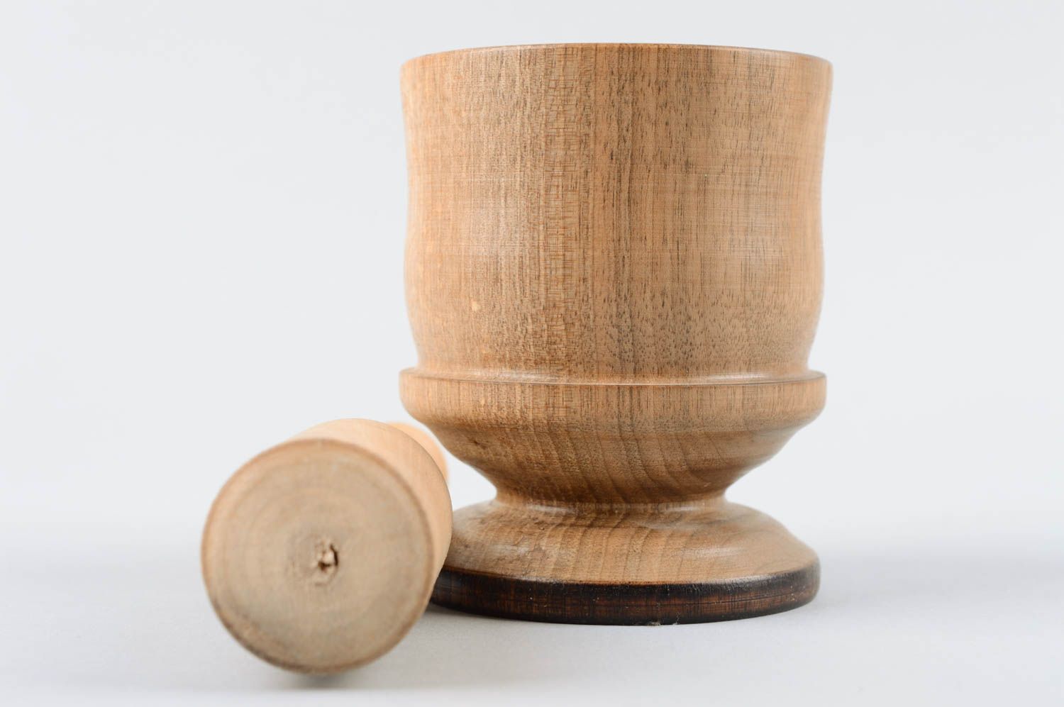 Handmade organic mortar and pestle wooden hand spice grinder wooden mortar photo 4