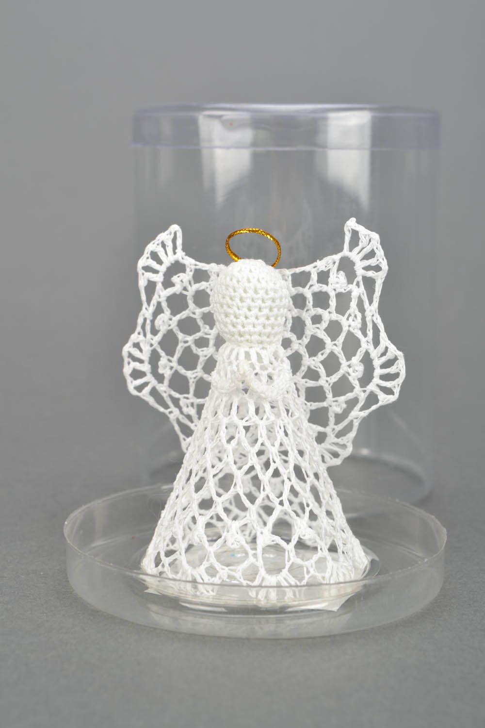 Figurine ange au crochet blanc ajouré photo 3
