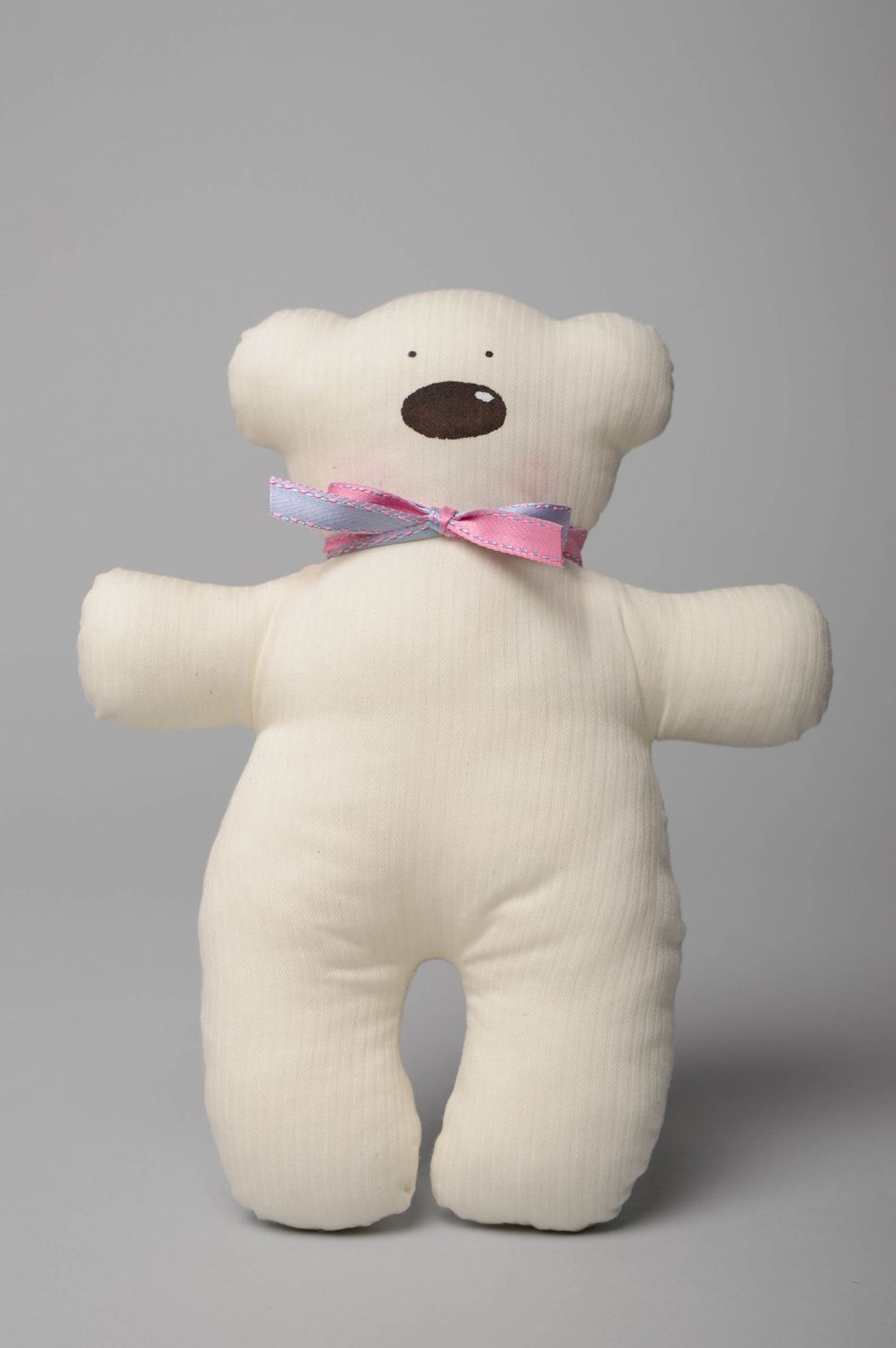 Hand sewn fabric soft toy Polar Bear photo 1