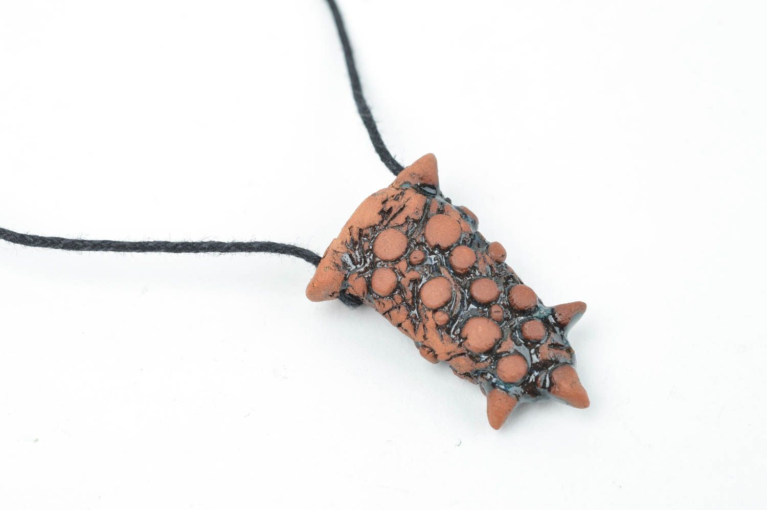 Handmade pendant for essential oils clay jewelry ceramic pendant for women photo 2