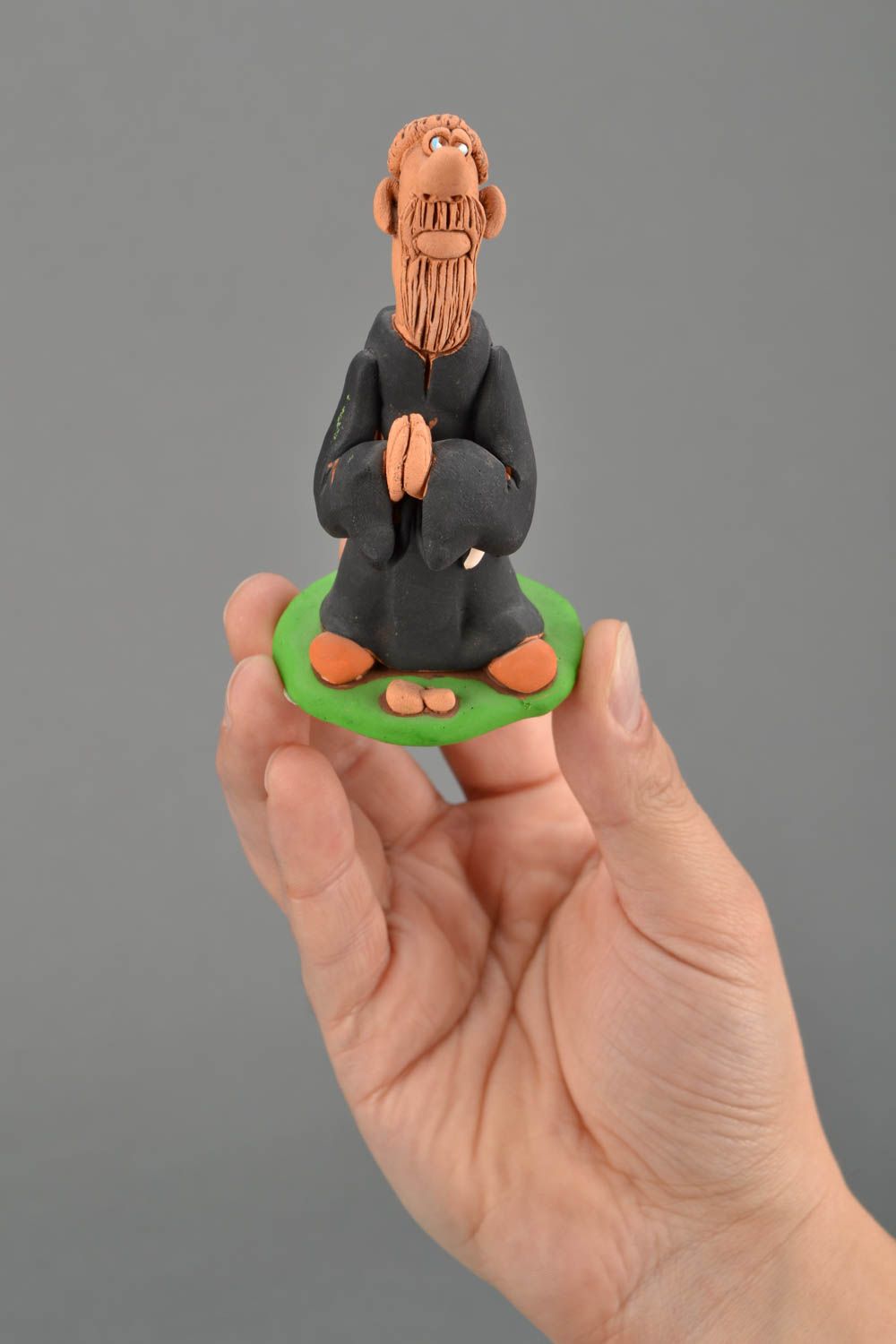 Homemade ceramic figurine Monk photo 5