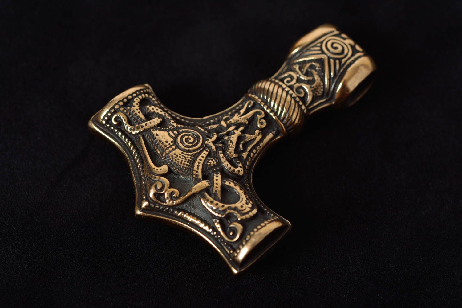 Beautiful handmade design bronze neck pendant or bracelet charm Hammer of Thor photo 4