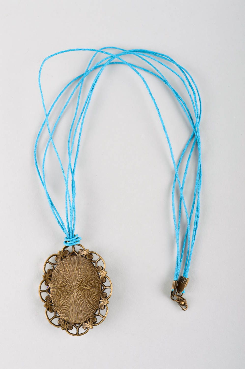 Handmade flower clay pendant unusual stylish accessory beautiful pendant photo 4