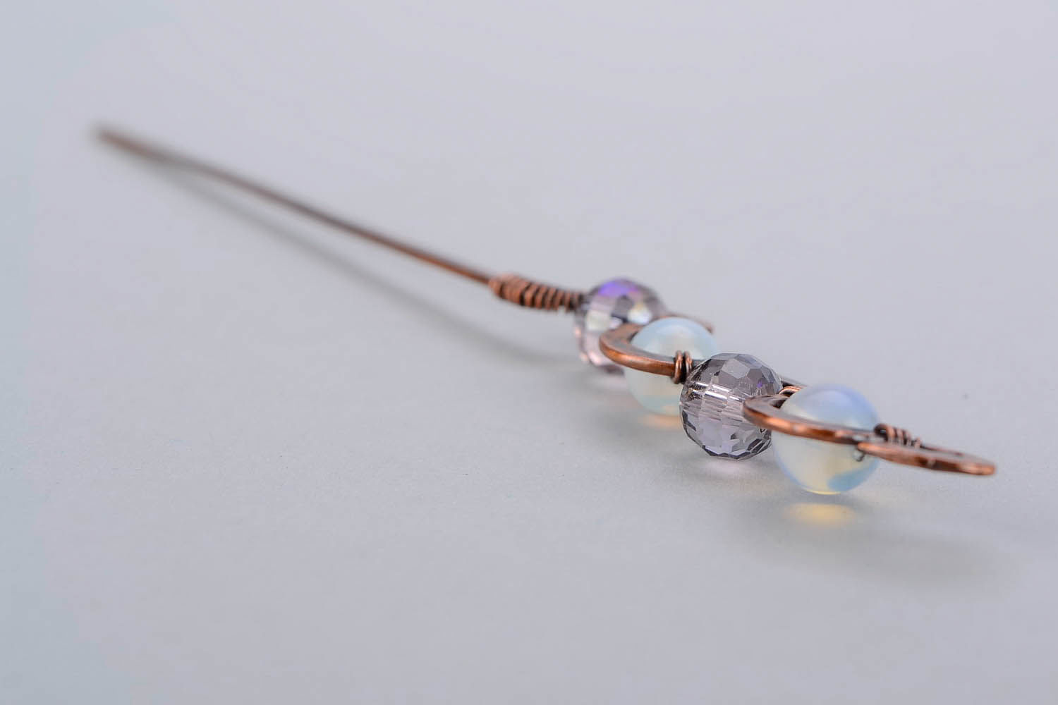 Hairpin with moonstone and crystal photo 5