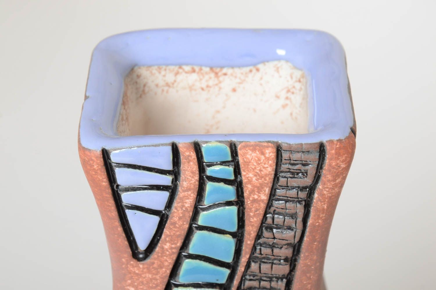 Ваза ручной работы красивая ваза декор для дома сувенир ручной работы глиняный фото 3
