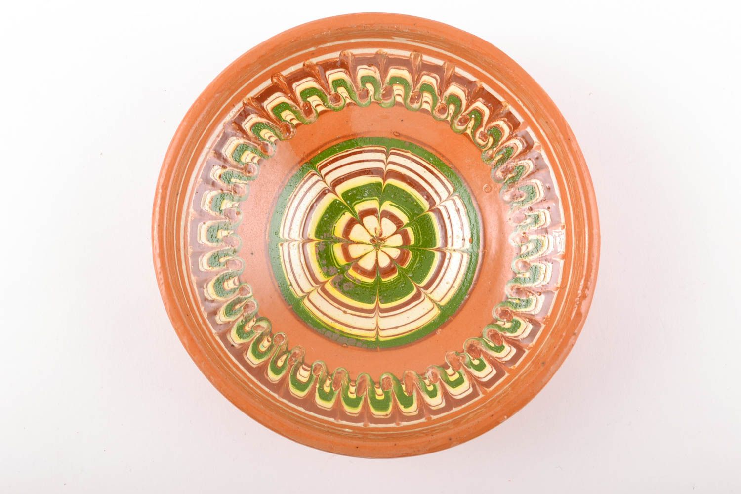 Ceramic bowl painted with glaze photo 2
