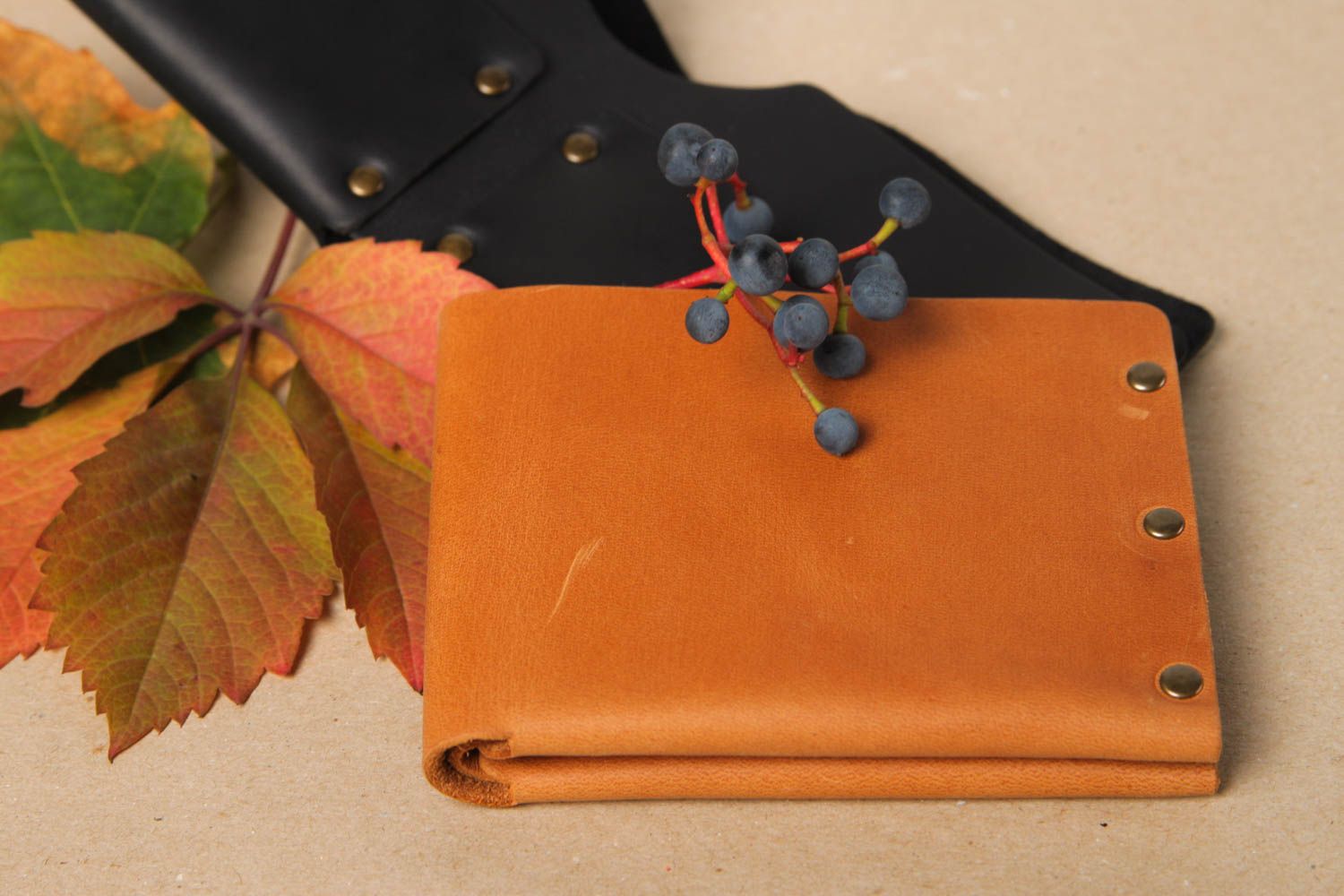 Стильный кошелек ручной работы кожаный аксессуар коричневый кожаный кошелек фото 1