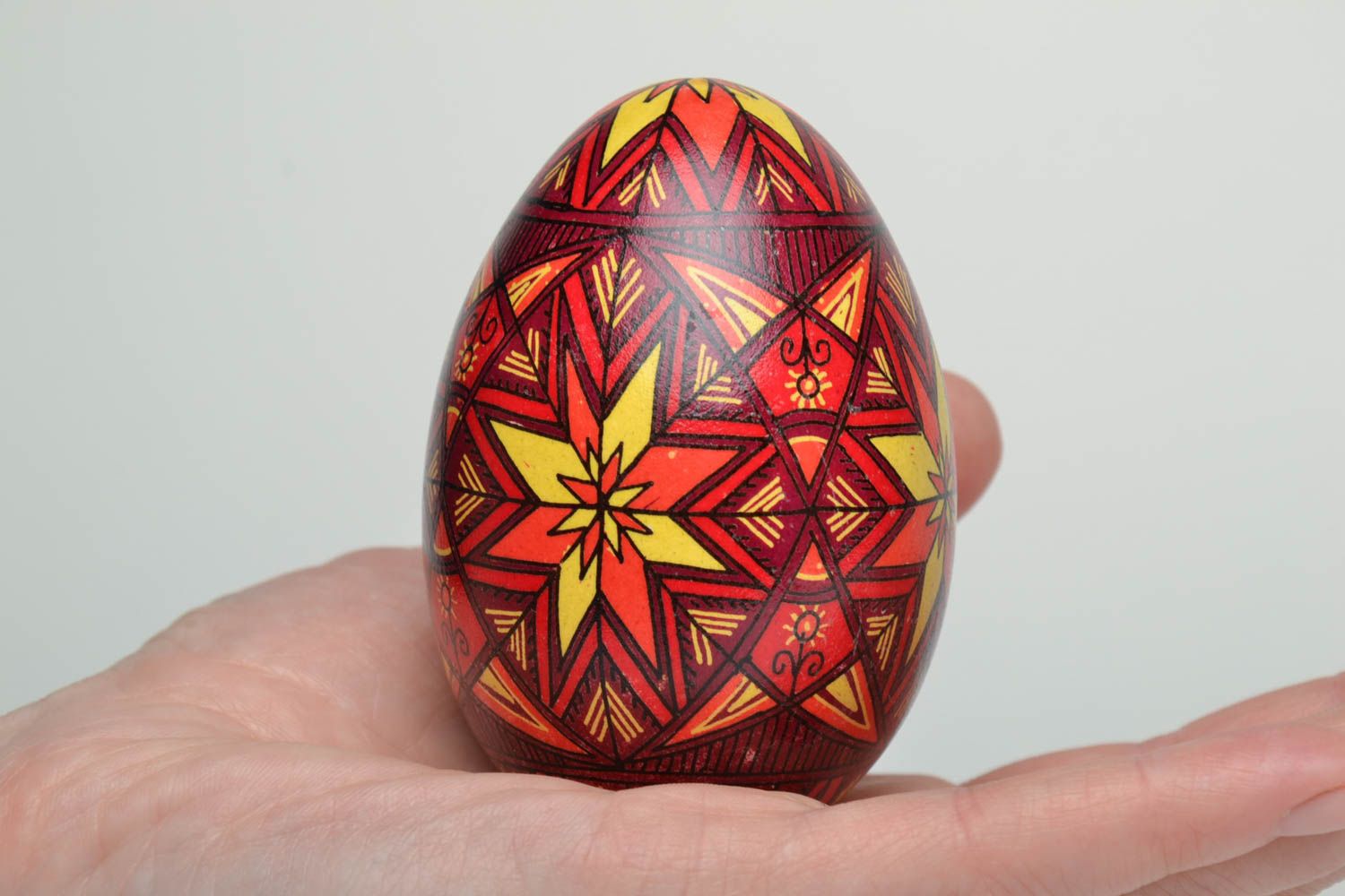 Oeuf de Pâques décoratif fait main original peint avec motif traditionnel photo 5