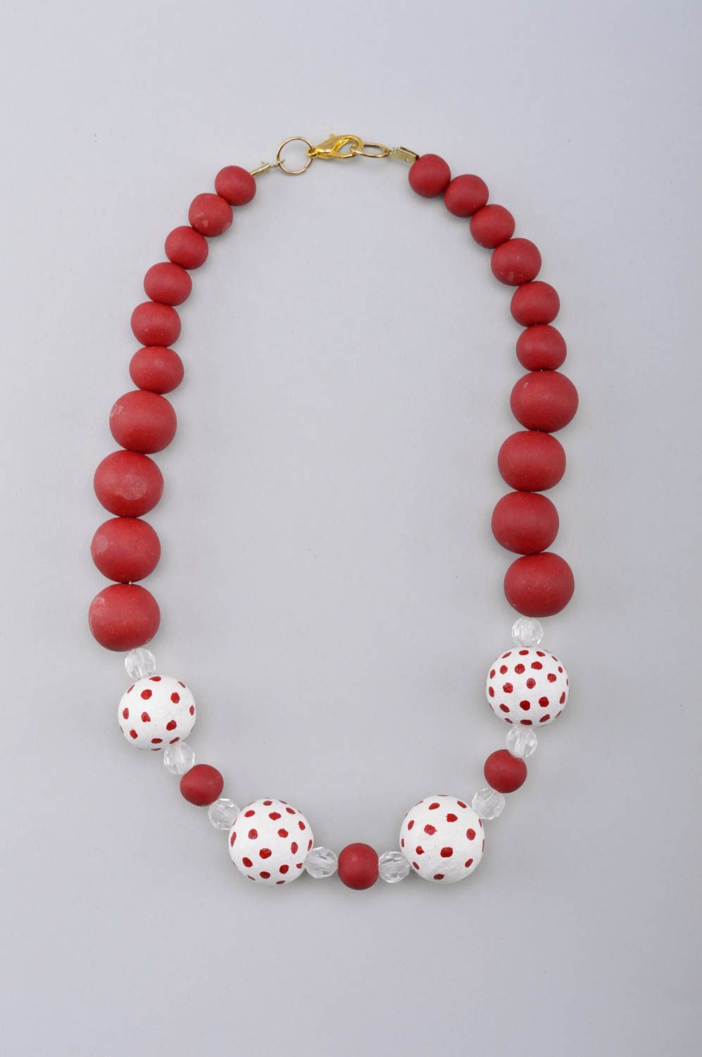 Stylish handmade bead necklace plastic ball necklace polymer clay ideas photo 2