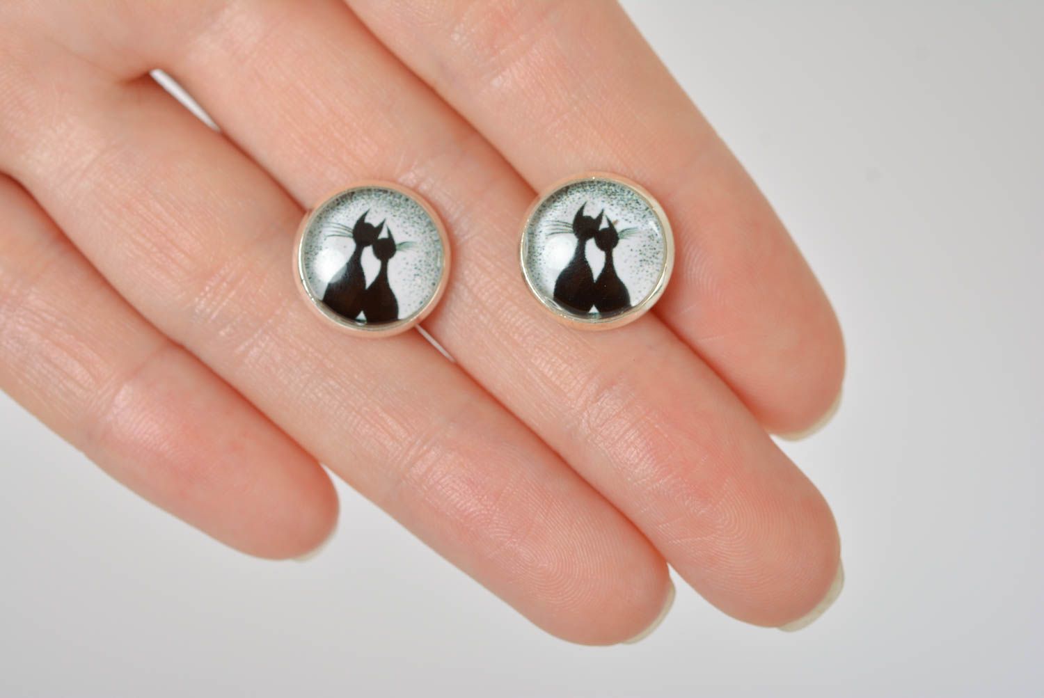 Stud earrings handcrafted jewelry designer jewelry women accessories gift ideas photo 3