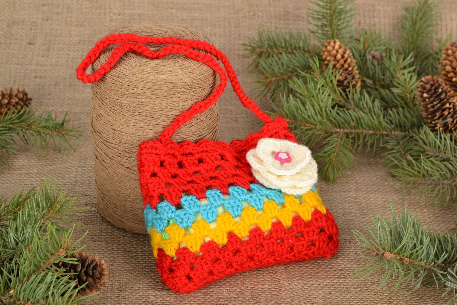 Handmade children's bag Red photo 1